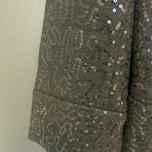 BR black  label Banana Republic sequin moto worn once size 4 beautiful - Picture 5 of 13